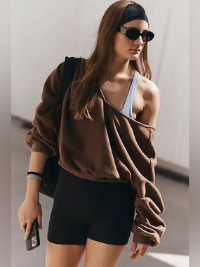 FP Movement Double V Pullover in Black Walnut